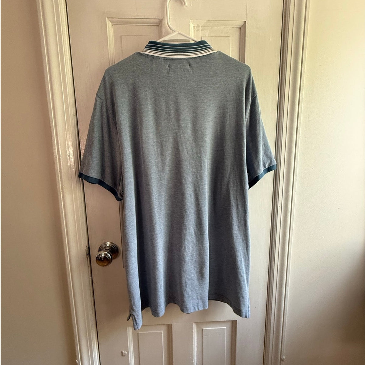 Original Penguin Light Blue Polo Shirt White Piping Size XL