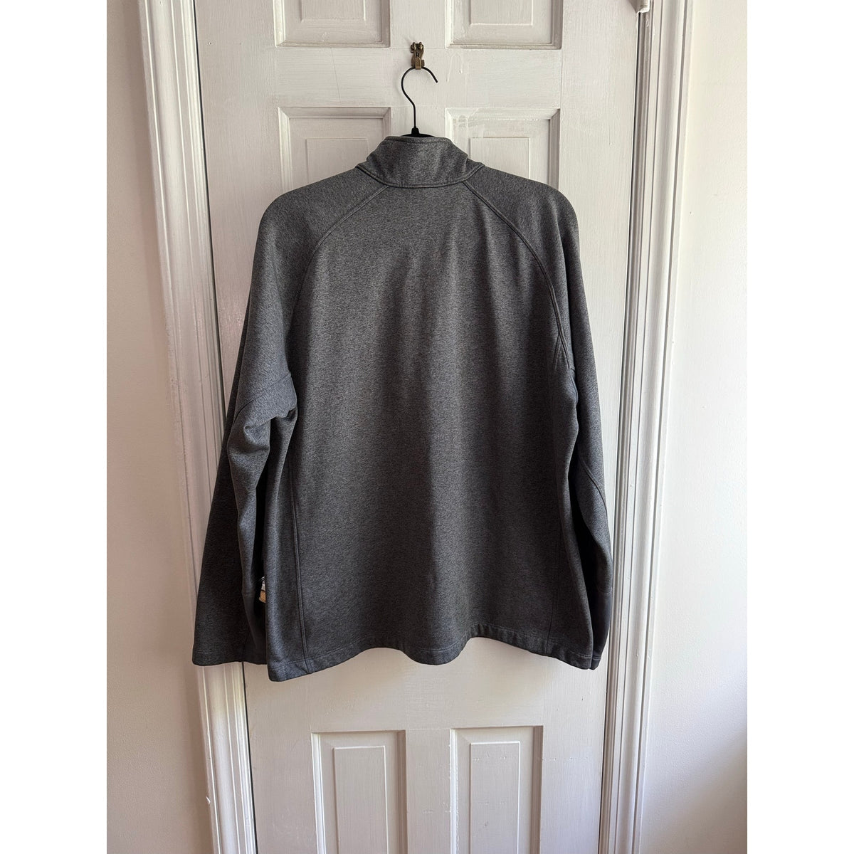 The North Face Gordon Lyons 1/4 Zip Fleece Pullover Mens XL Heather Grey Red Mtn