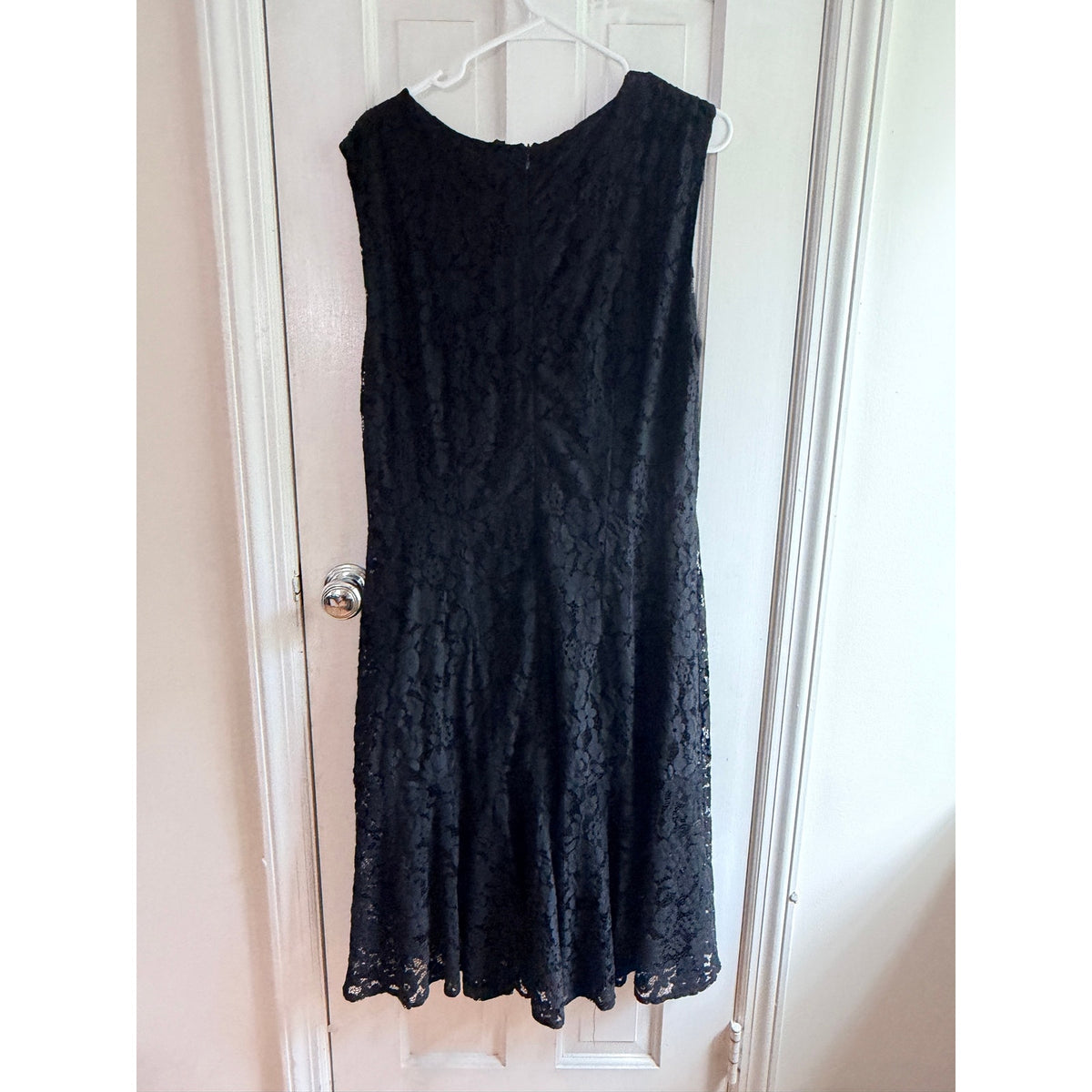 Nota Batida Italy Black Floral Lace Dress XL Sleeveless Midi