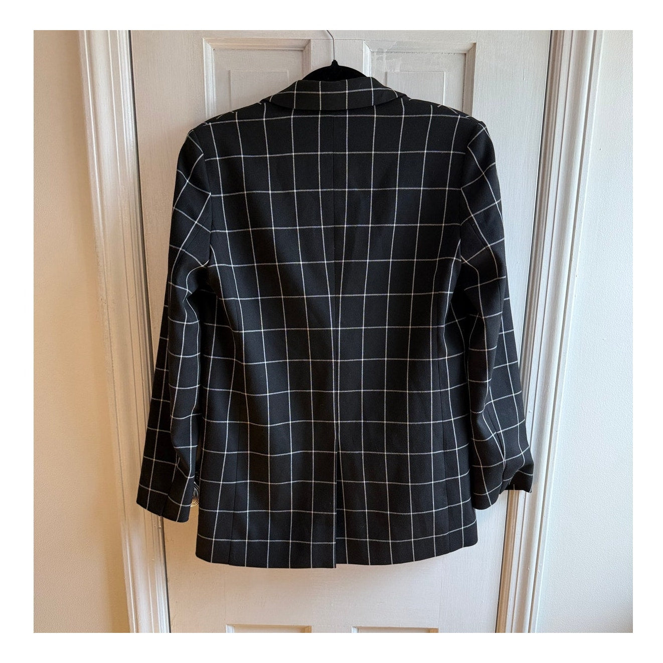 NWT Joie Harlene Windowpane Check Blazer - Caviar/White - Women’s Size 0