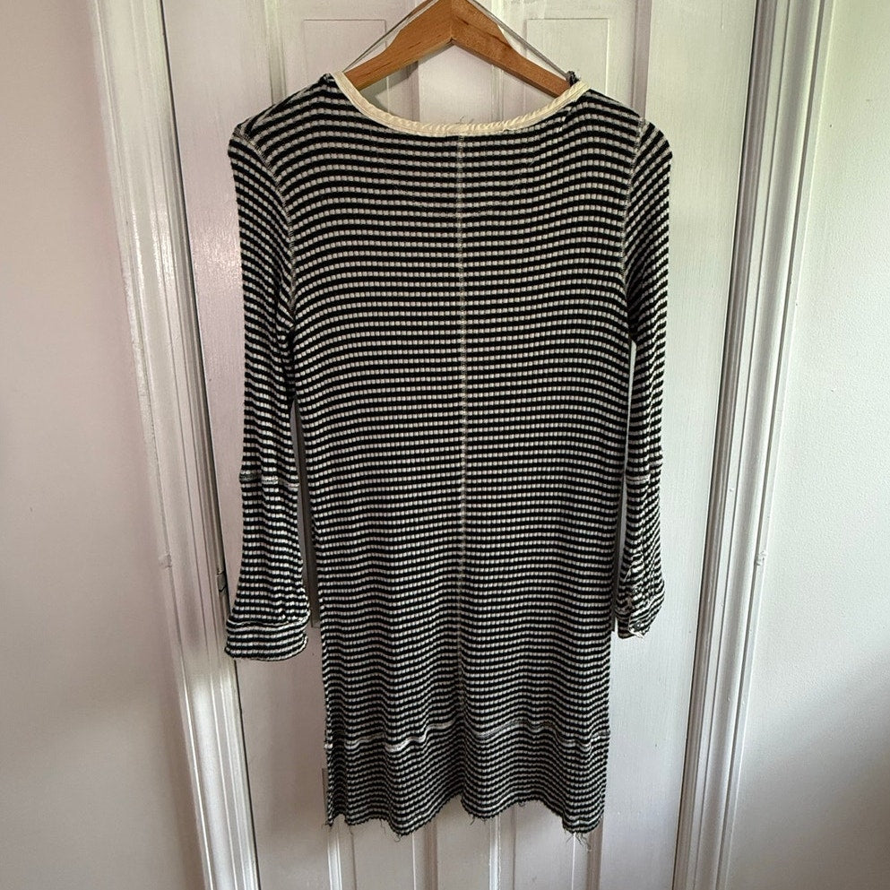We The Free Free People Zebra Striped Henley Knit Dress Size XS