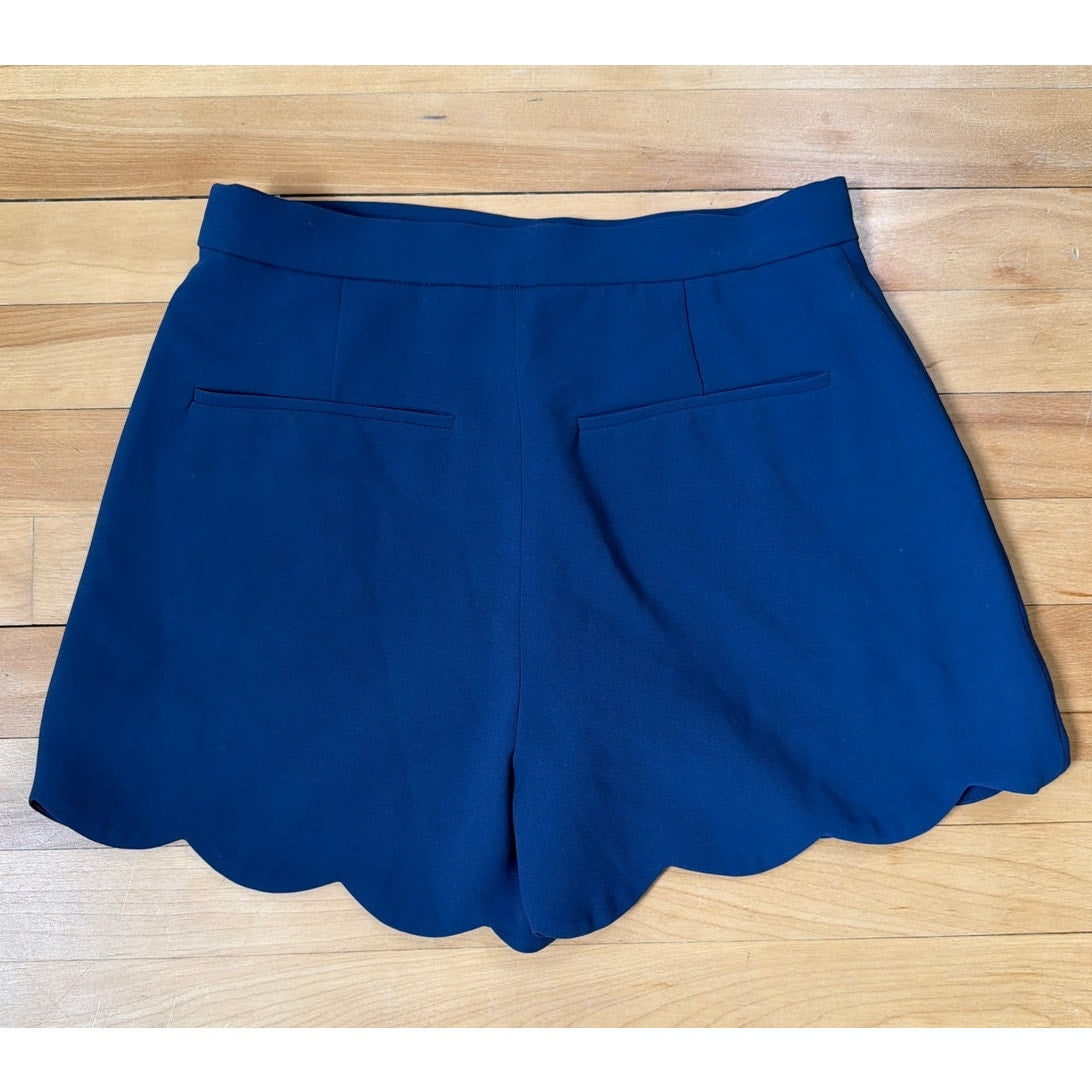 Wilfred Size 6 Dark Muted Blue High Rise Scalloped Hem Shorts