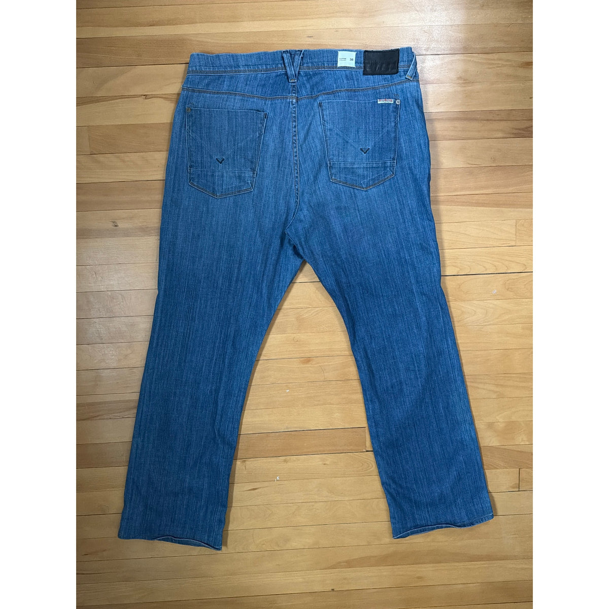 Hudson Size 38 Clifton Five Pocket Boot Cut Leg Light Wash Mens Jeans EUC
