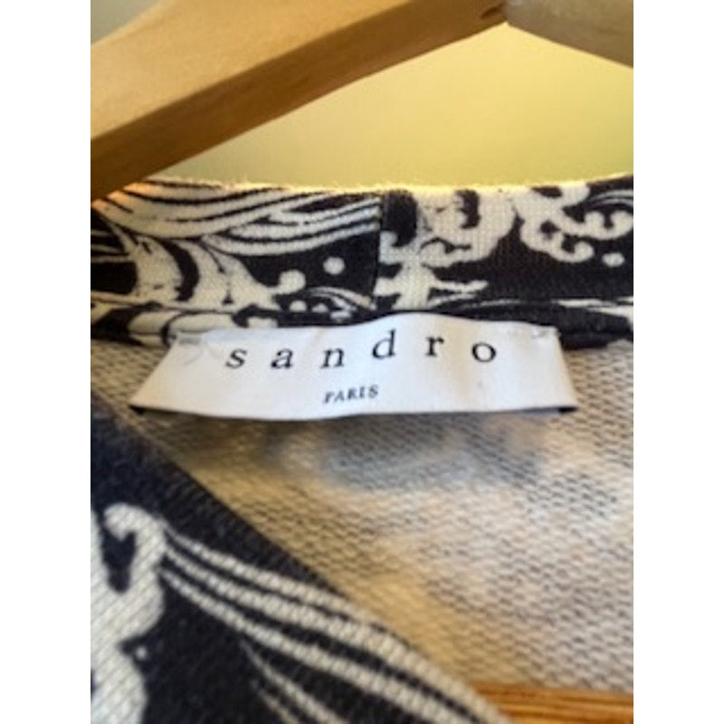 Sandro Navy & White Ocean Pattern Men's Sweatshirt Small