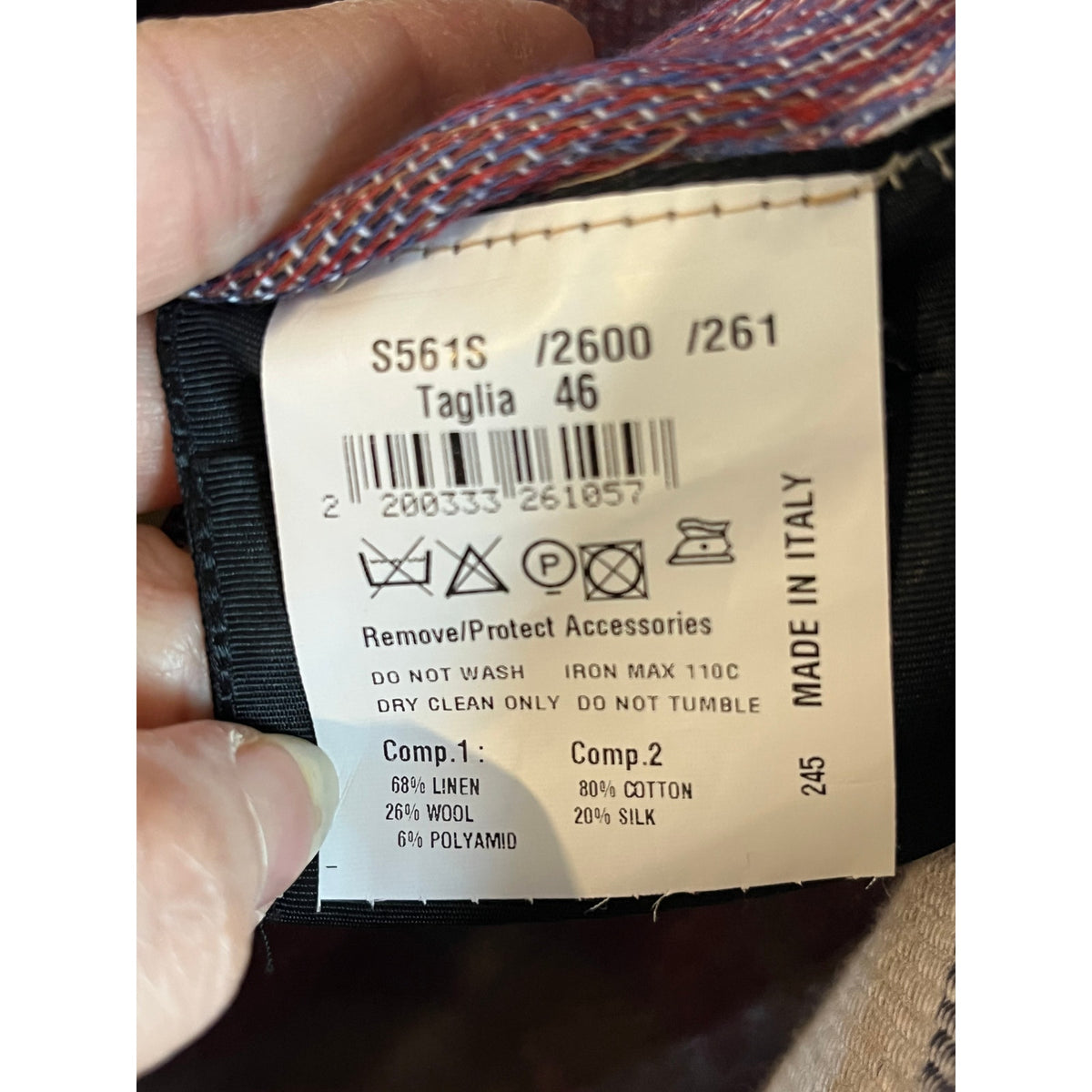 Bazar Deluxe Italian Aztec Geometric Coat Double Breasted Wool Blend EU 46 US L