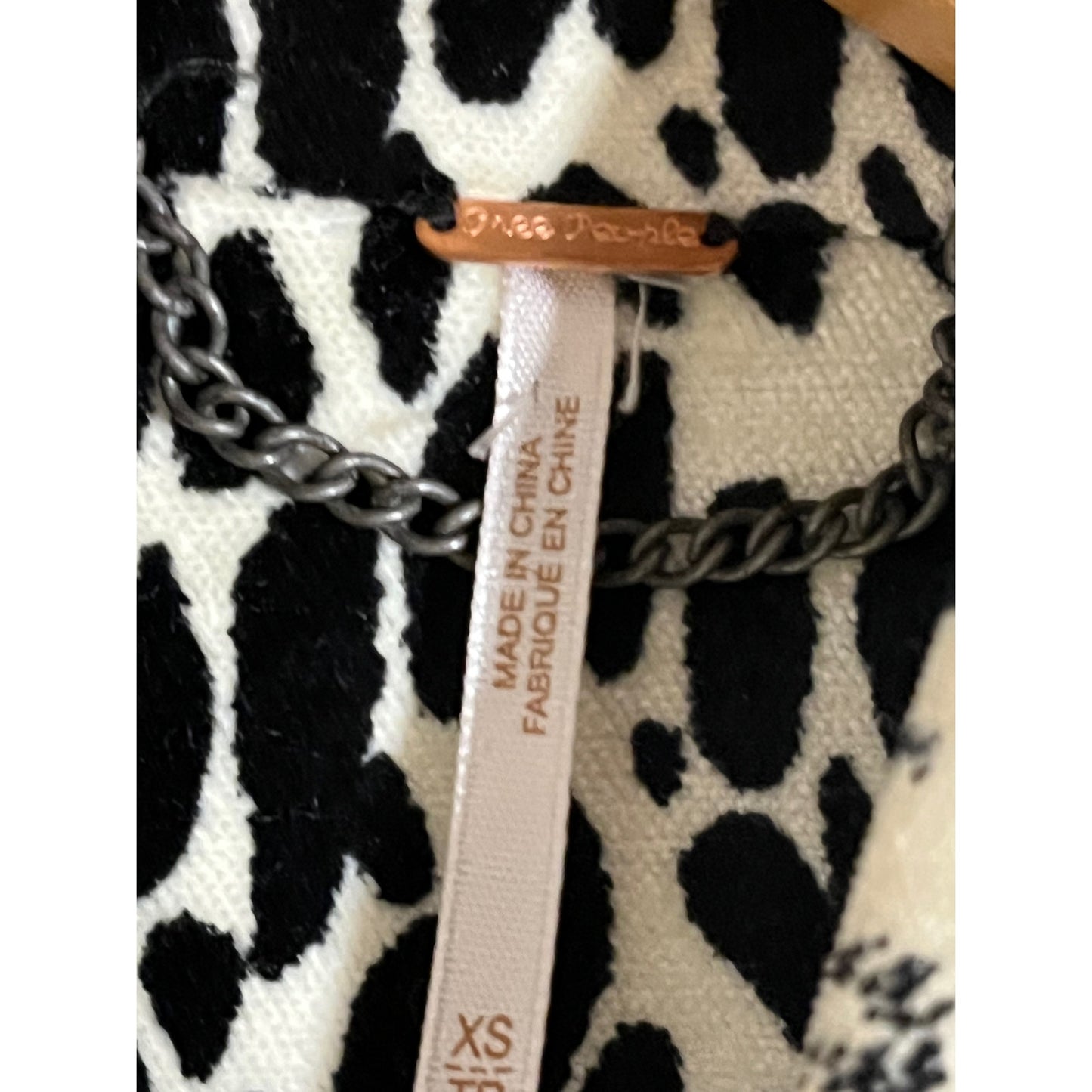Free People - Black/White Leopard Print Coat - X Small