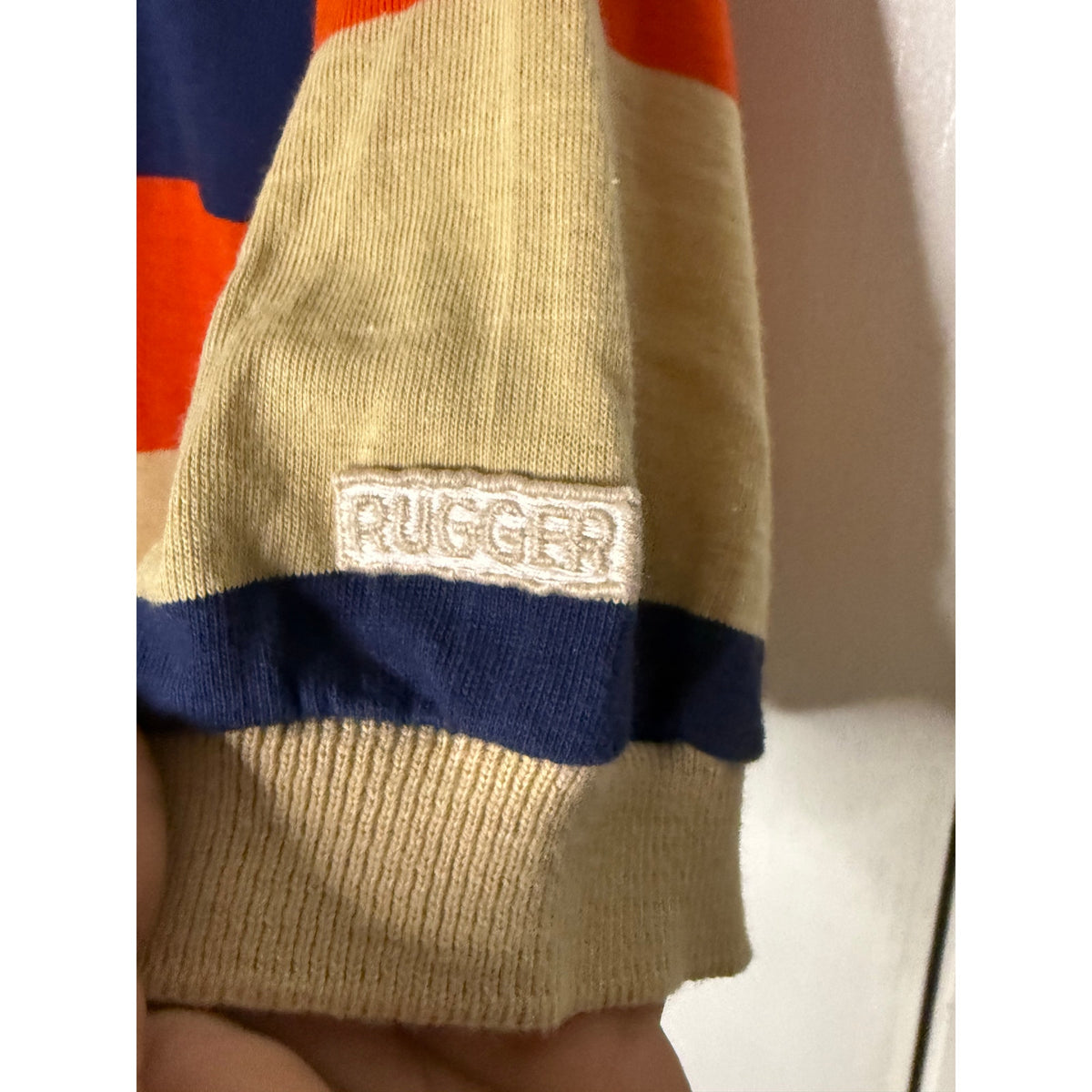 GANT Rugger Men's Stripped Polo Orange/Cream/Blue XL