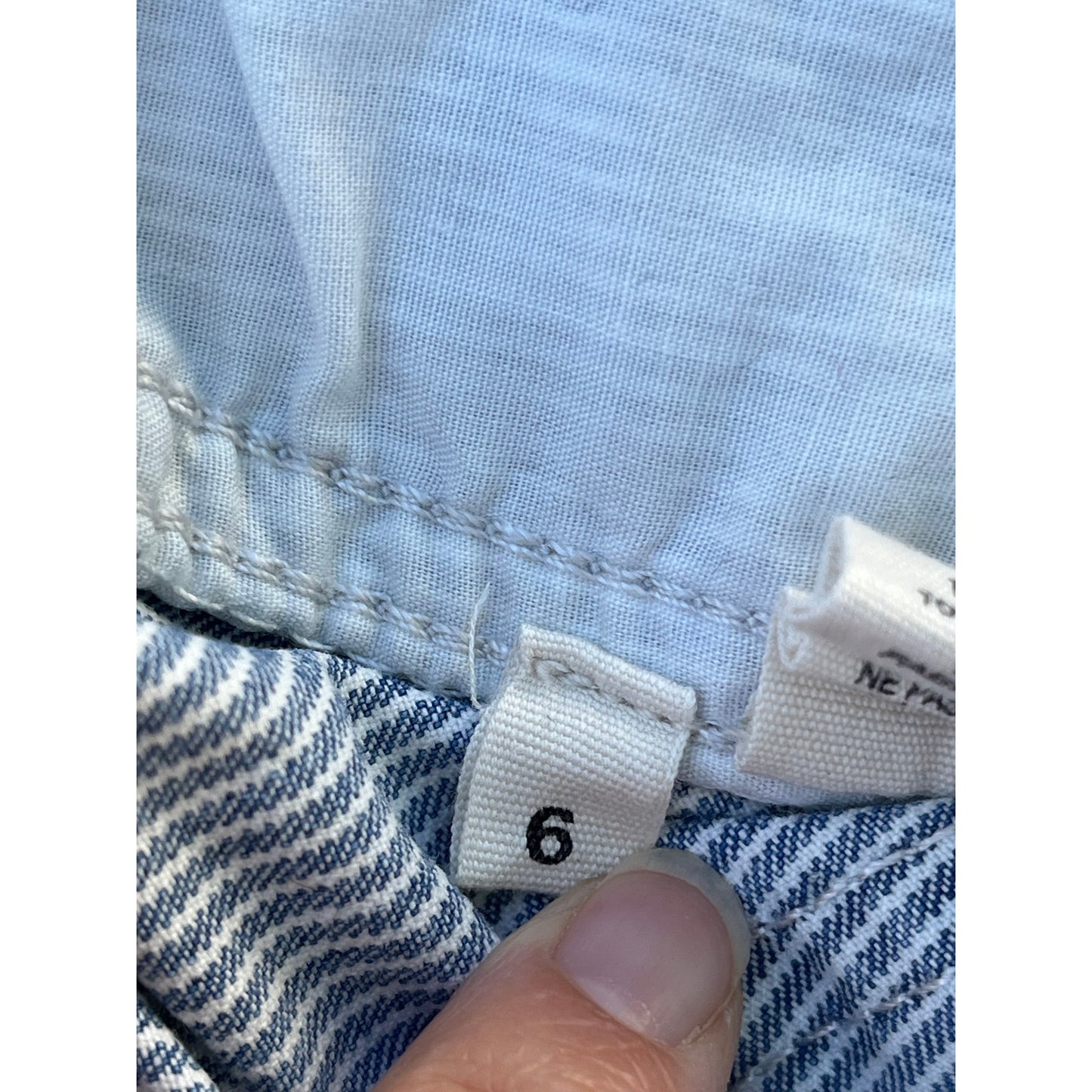 Ulla Johnson Striped Patria Pants Lace Up Back Wide Leg Cropped Blue White 6
