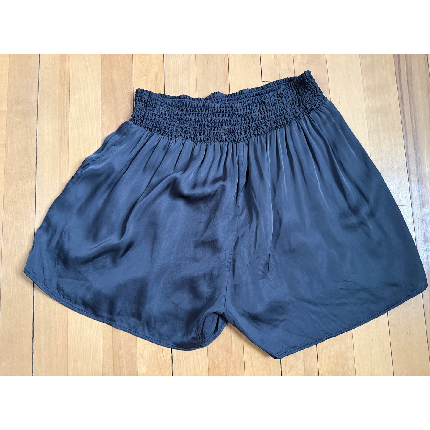 NWT Aerie Navy Blue Smocked Waist Silky Lounge Shorts Small S New