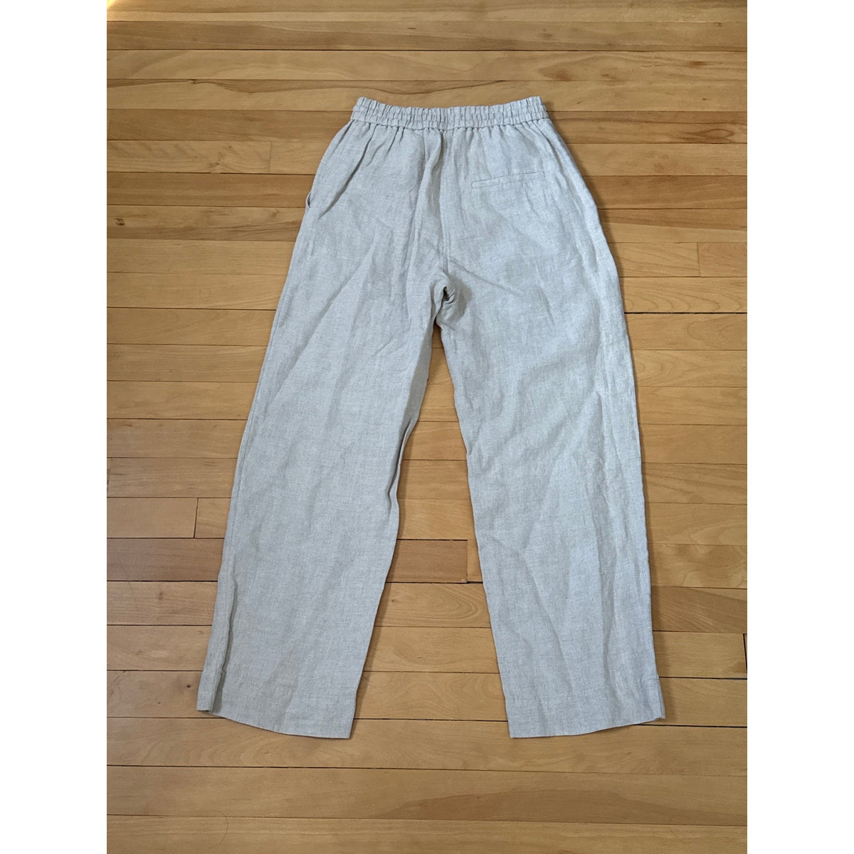 COS High Rise Wide Leg Tailored Linen Pants Beige 2 EUC
