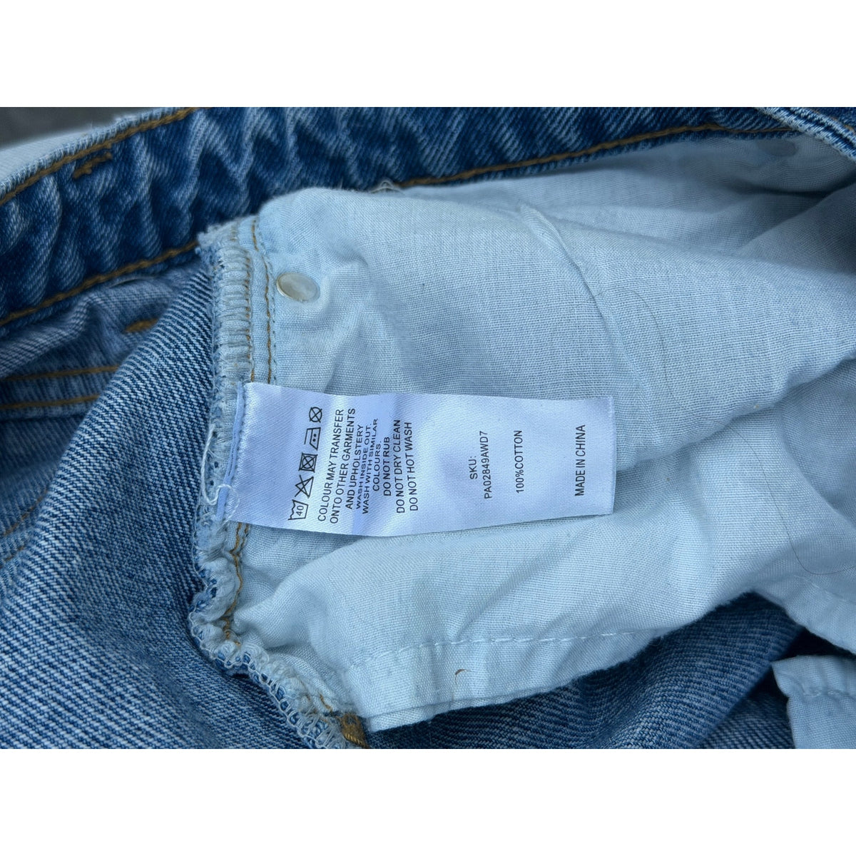 Meshki Denim High Waisted Straight Leg Light Wash Jeans Size 12