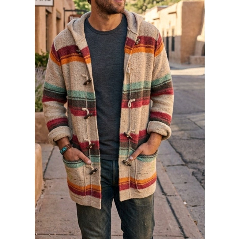 Vintage Ralph Lauren Southwestern Hooded Knit Toggle Cardigan