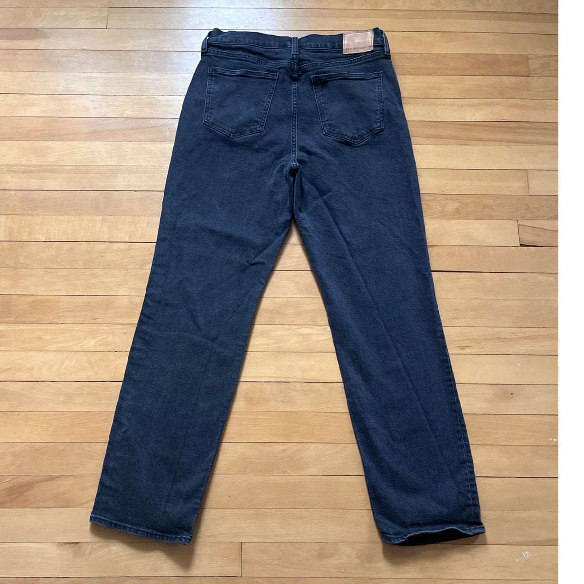 Denim Forum The Arlo High Rise Straight Trouser Jeans 27W/28L Black EUC