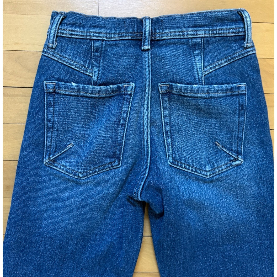 We The Free Free People Leila High Rise Slim Straight Jeans Size 24 Medium Wash EUC