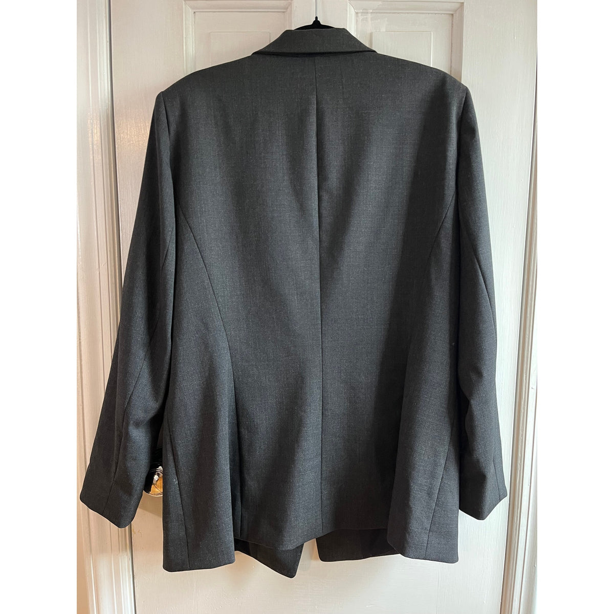 Lafayette 148 New York 100% Virgin Wool Dark Grey Blazer 14 EUC