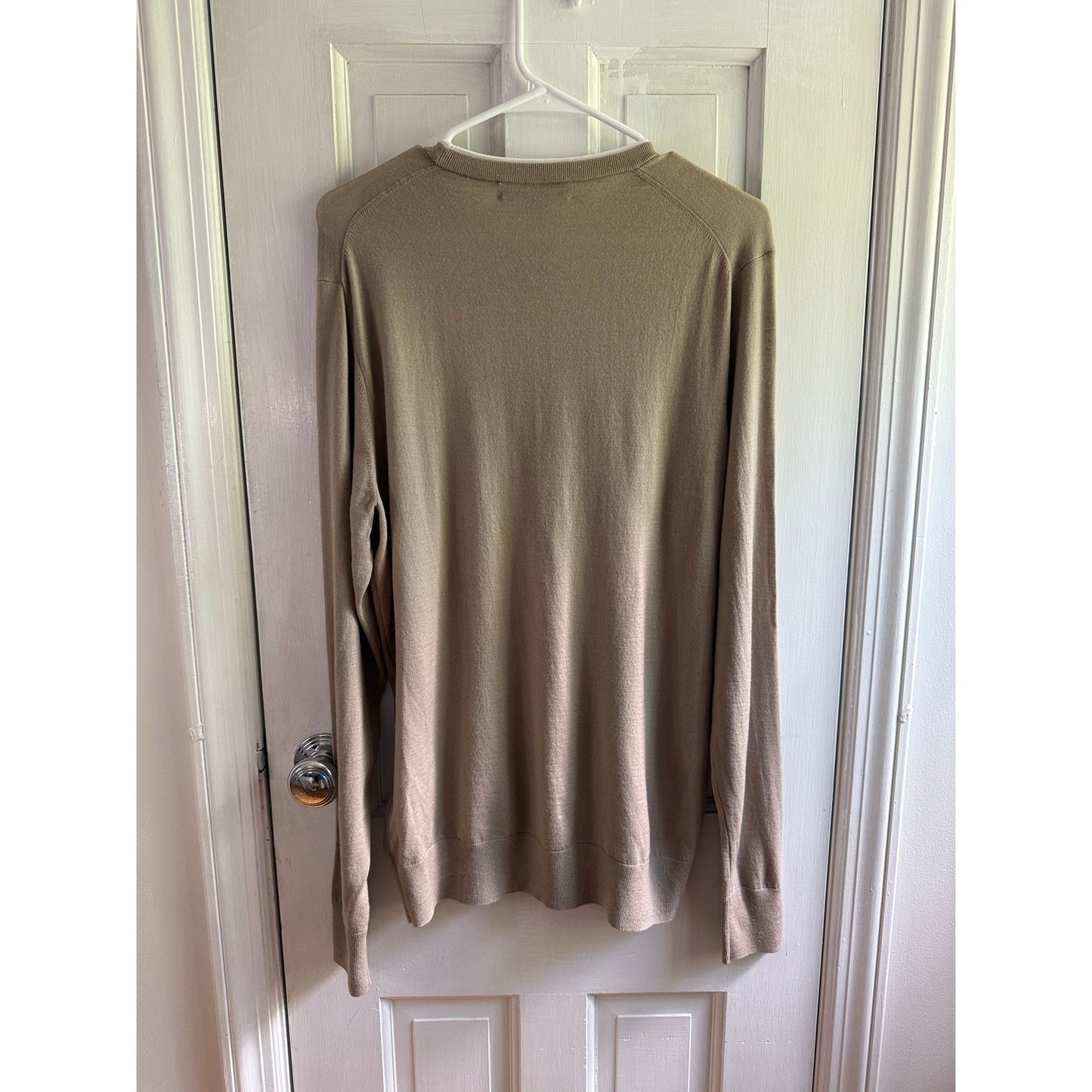 G/FORE Sweater Mens M Beige Long Sleeve Knit Crewneck Luxury Golf Casual