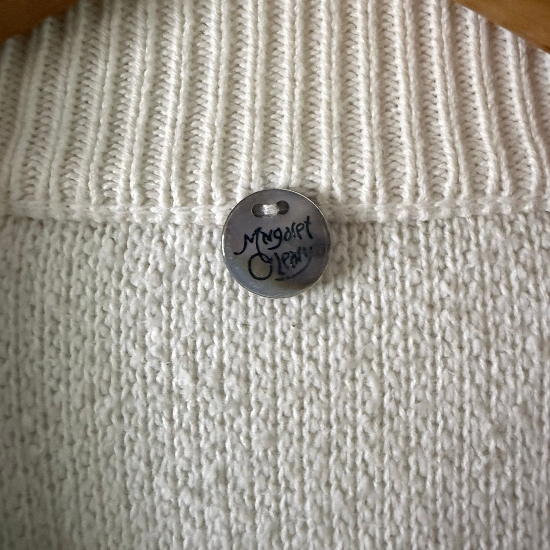 Margaret O’Leary White Zip-Up Jacket Size Medium EUC