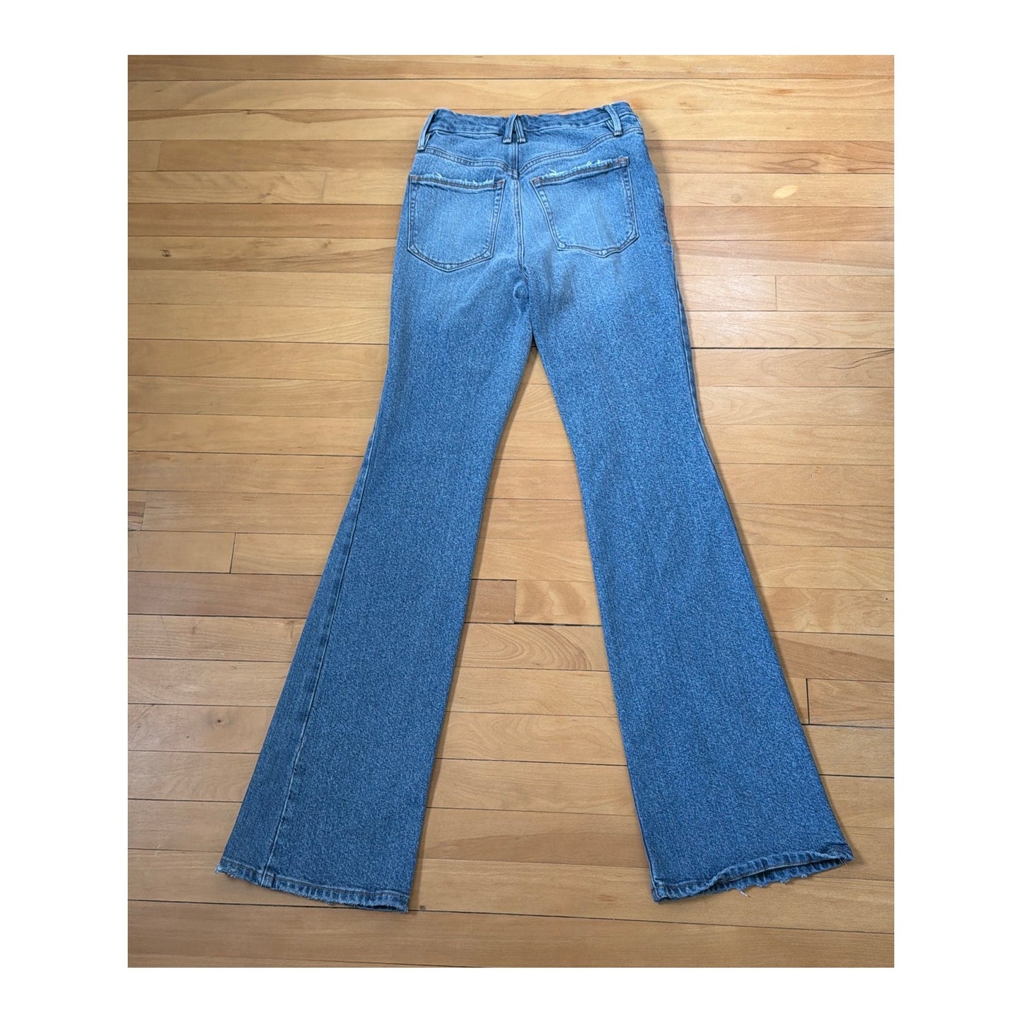 Good American Good Classic Bootcut Jeans Size 0 / 25 High Rise 33.5" Inseam EUC