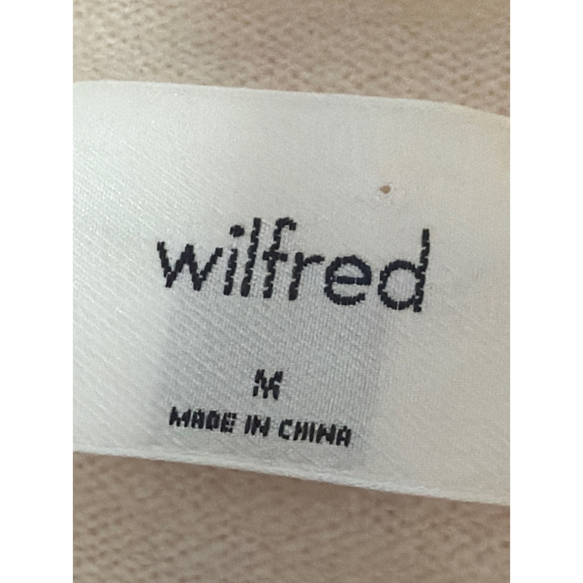 Aritzia Wilfred 100% Merino Wool Mock Neck Knit Sweater Womens Medium Cream