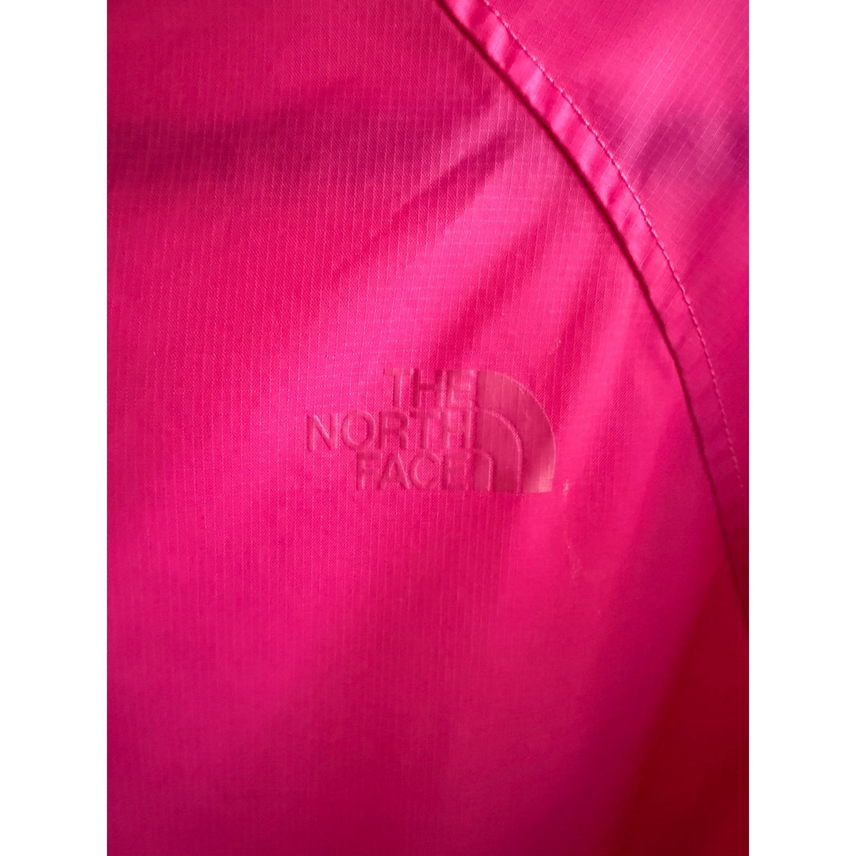 The North Face Bright Pink Hooded Windbreaker Rain Jacket Women's Large