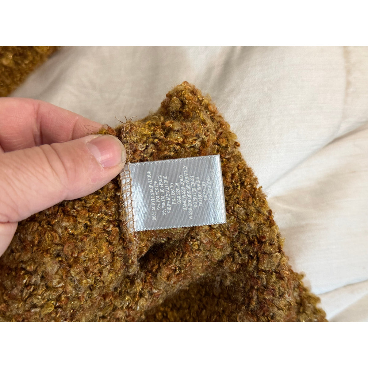 Sparkle Fade Womens Square Golden Brown Short Sleeve Sweater Small