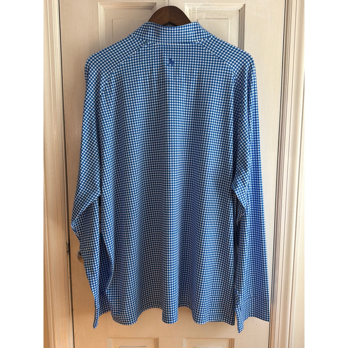 Birdie Bound Blue Gingham Quarter-Zip Golf Pullover Shirt - NWT, 2XL
