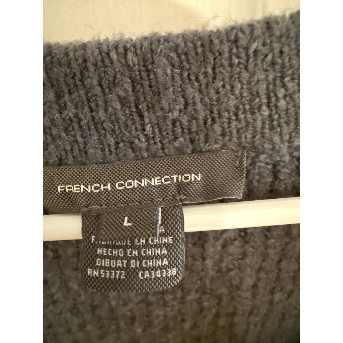 French Connection Women's Grey Sweater - Large Oversized