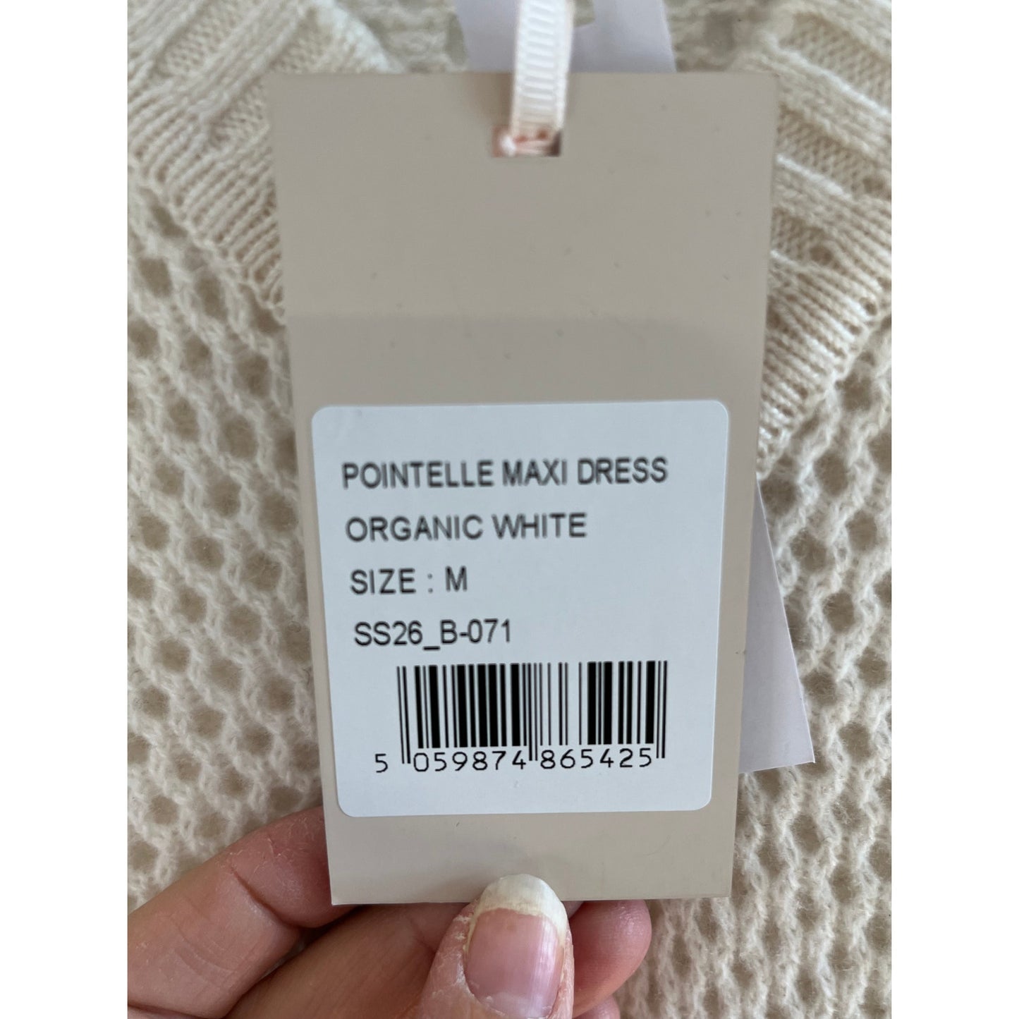 BRODIE Cashmere Pointelle Knit Maxi Dress | NWT Cream Resortwear Coverup | Sz M