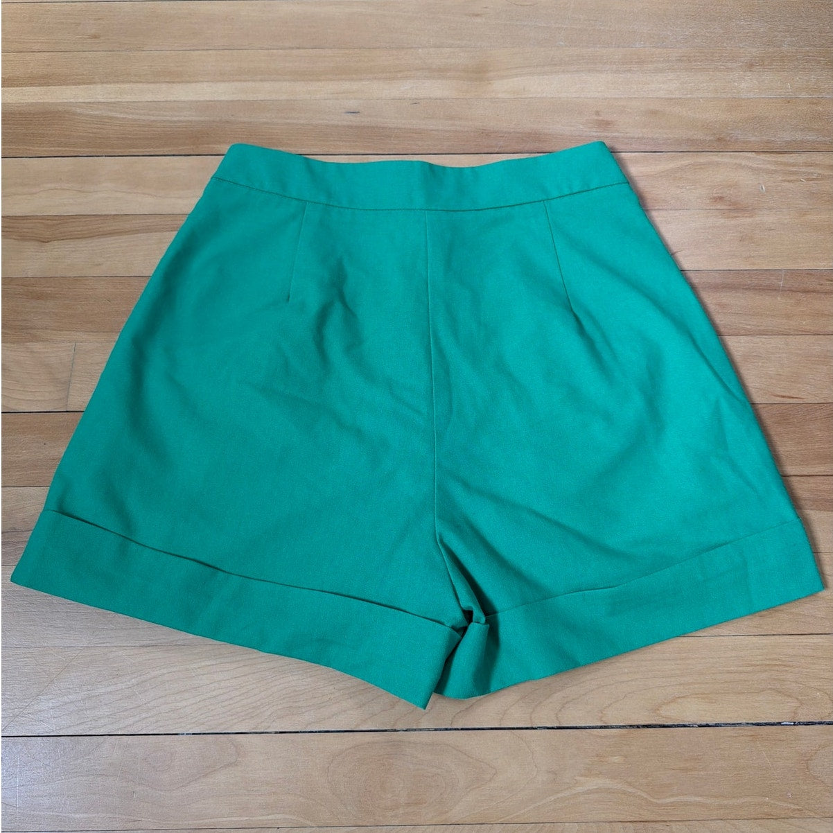 Commense Shorts S Green Linen Blend High Rise Pleated Dressy Summer Casual EUC