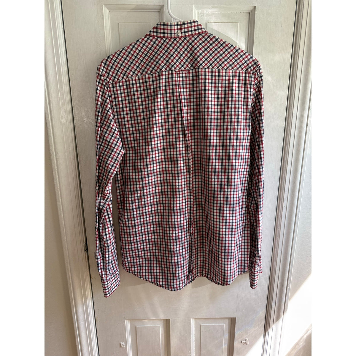 Ben Sherman Men's Red White Blue Gingham Button Down Med