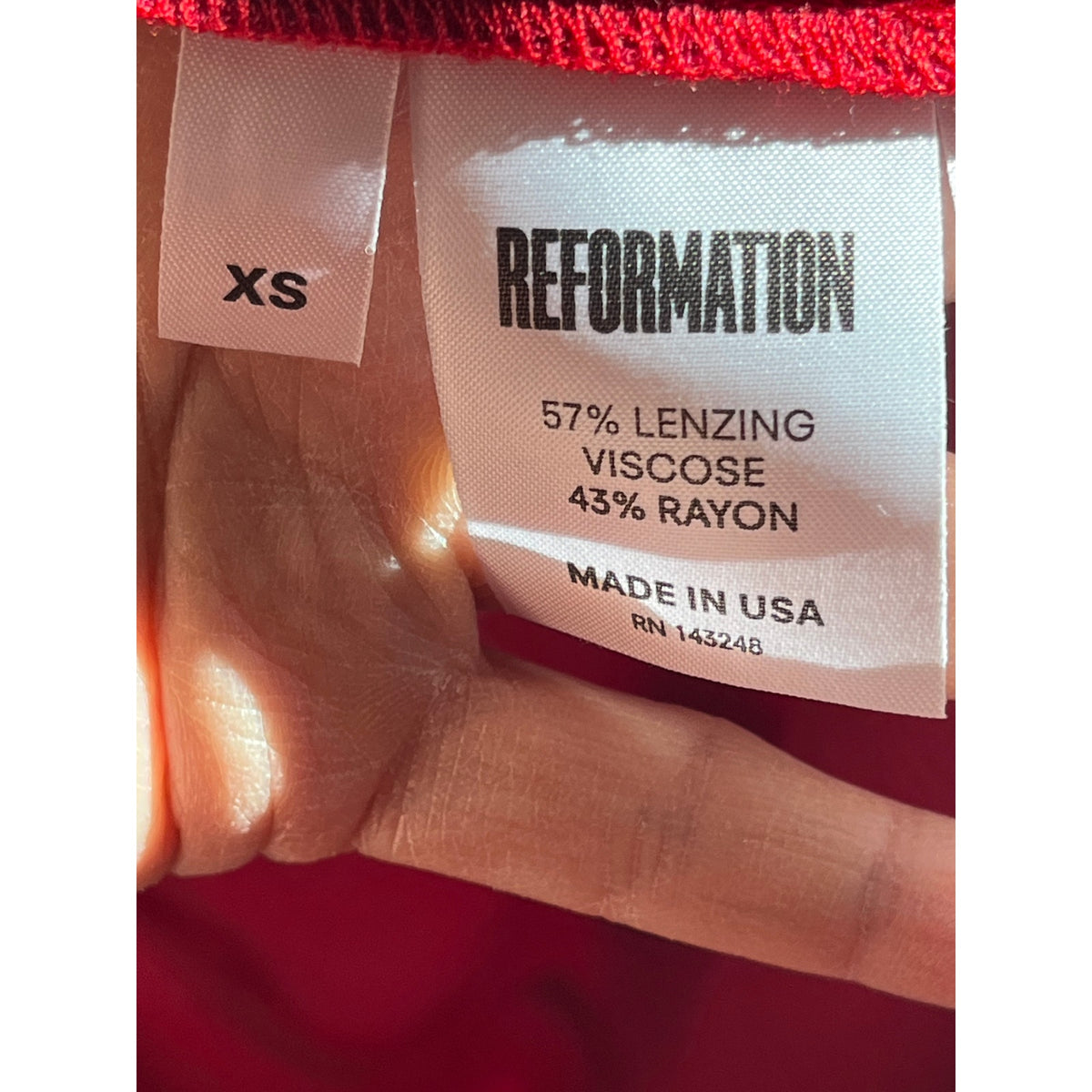 Reformation Red Wrap Midi Dress XS | Sexy Deep V Neck Sleeveless Crepe | US Made