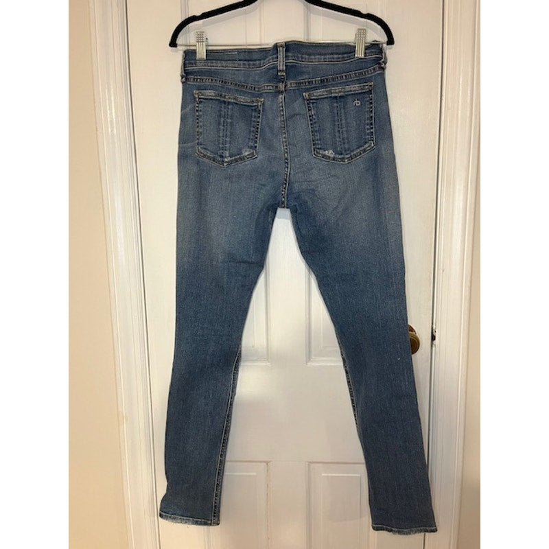 Rag and Bone Skinny Distressed Blue Jeans Size 30