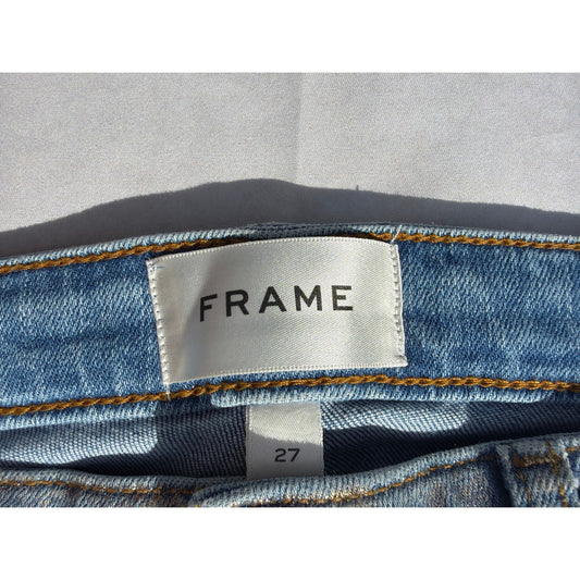 Frame Le Crop Mini Boot Gold Glitter Shimmery Jeans Size 27 EUC