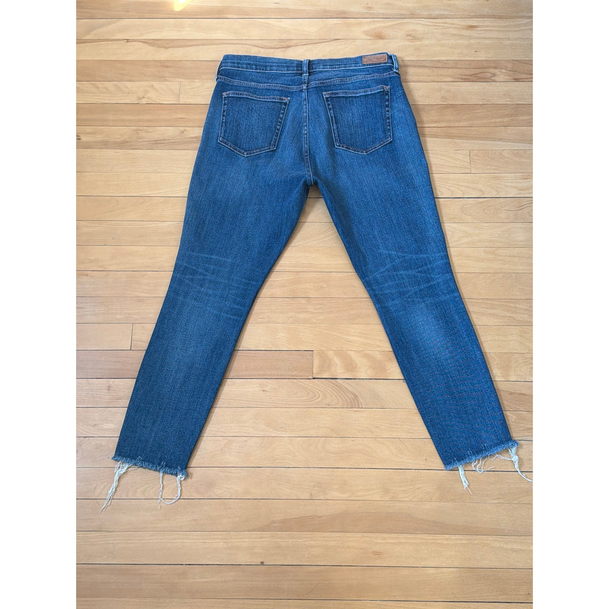 Polo Ralph Lauren Mid Rise Skinny Crop Jeans Distressed Hem 32 EUC