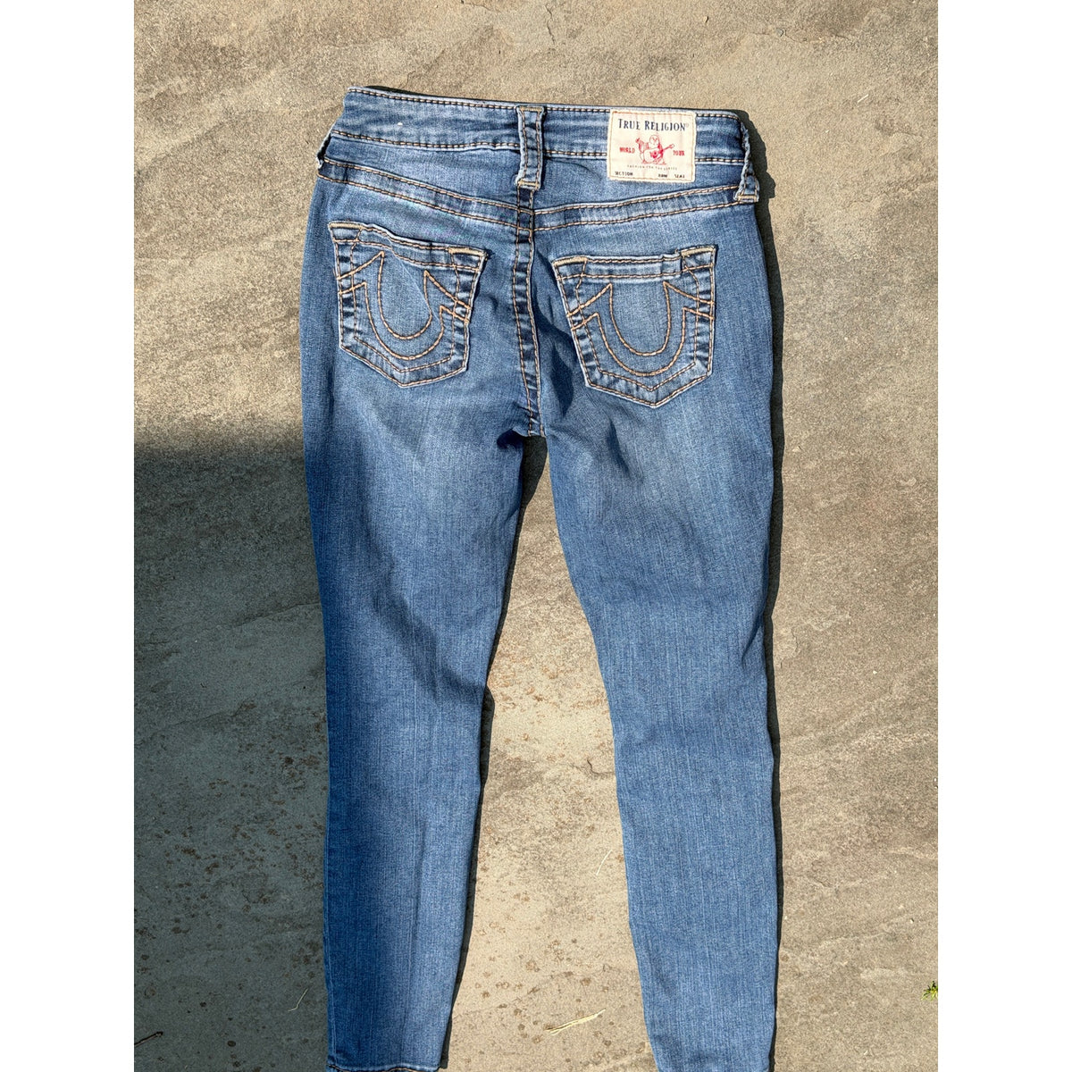 True Religion Jennie Curvy Mid Rise Skinny Blue Denim Jeans Size 25