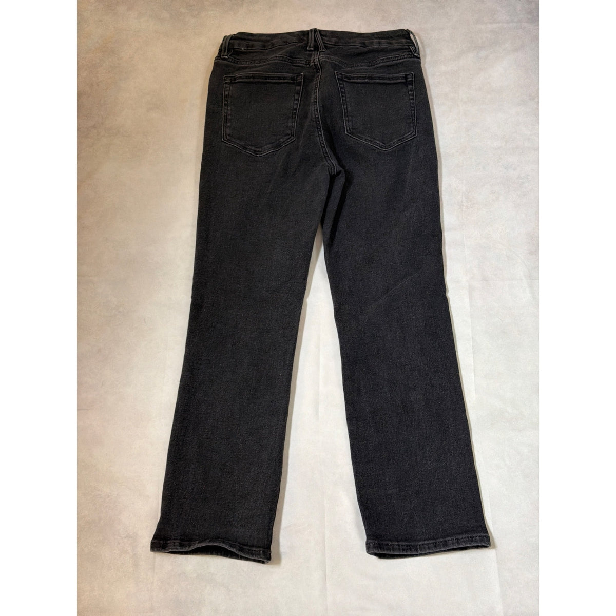 Good American Size 10/30 Black Straight Leg High Rise Jeans