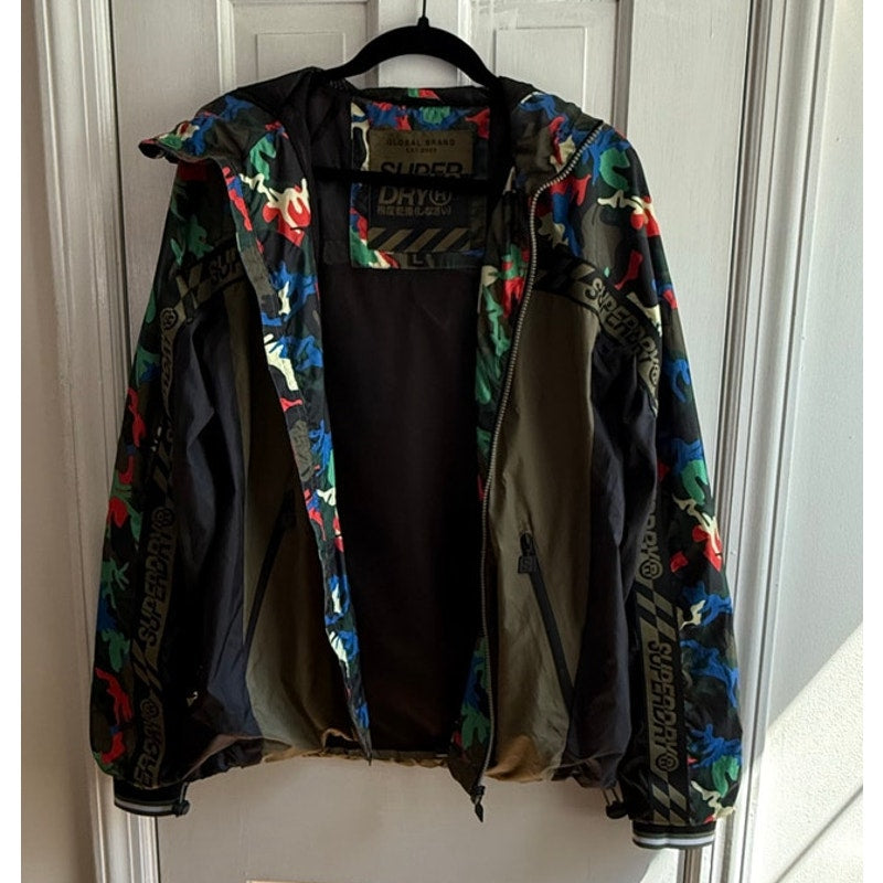 Superdry Hawk Colour Block Cagoule Jacket M50015ST - Men's Large - Multi Camo EUC