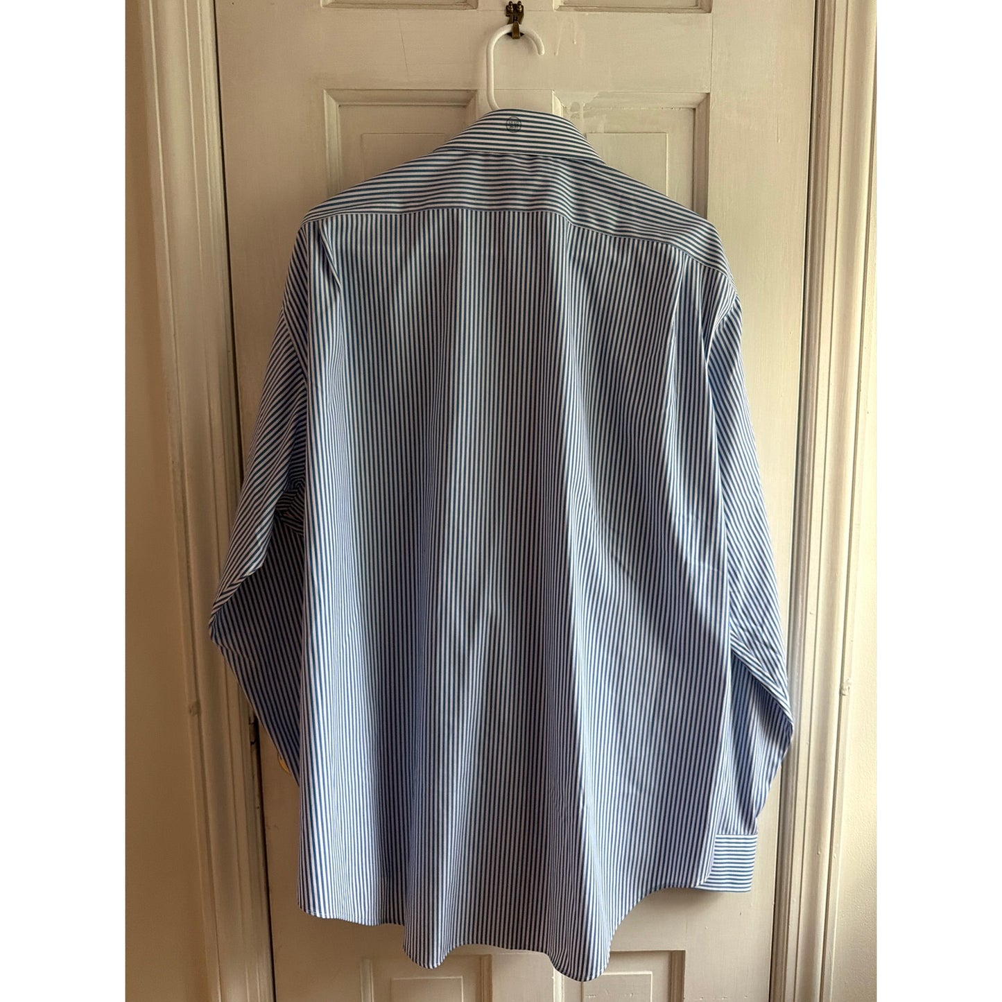 Lauren Ralph Lauren Shirt Mens 17.5 36 37 NWT Blue White Striped Shirt