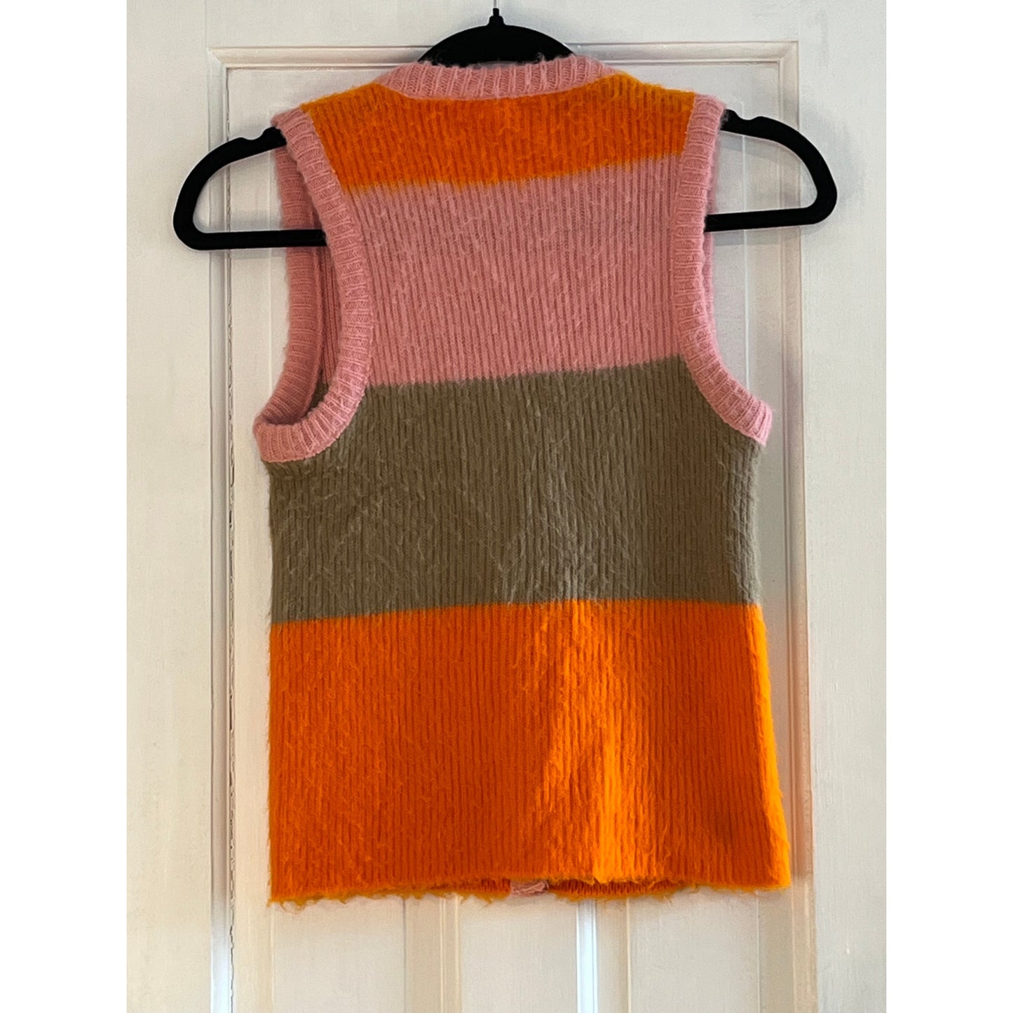 VTG 70s Charlie’s Girls Colorblock Sweater Vest | Mohair Style Retro - Size XS
