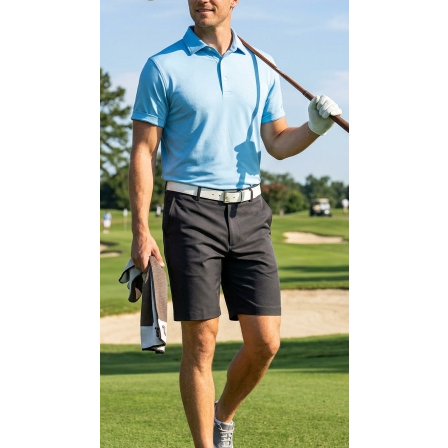 Peter Millar Salem Performance Shorts Men's 35 Black Crown Sport Golf Chino EUC