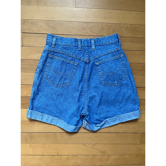 Vintage Denim Republic High Waisted Jean Shorts 7/8 Blue Medium Wash Retro