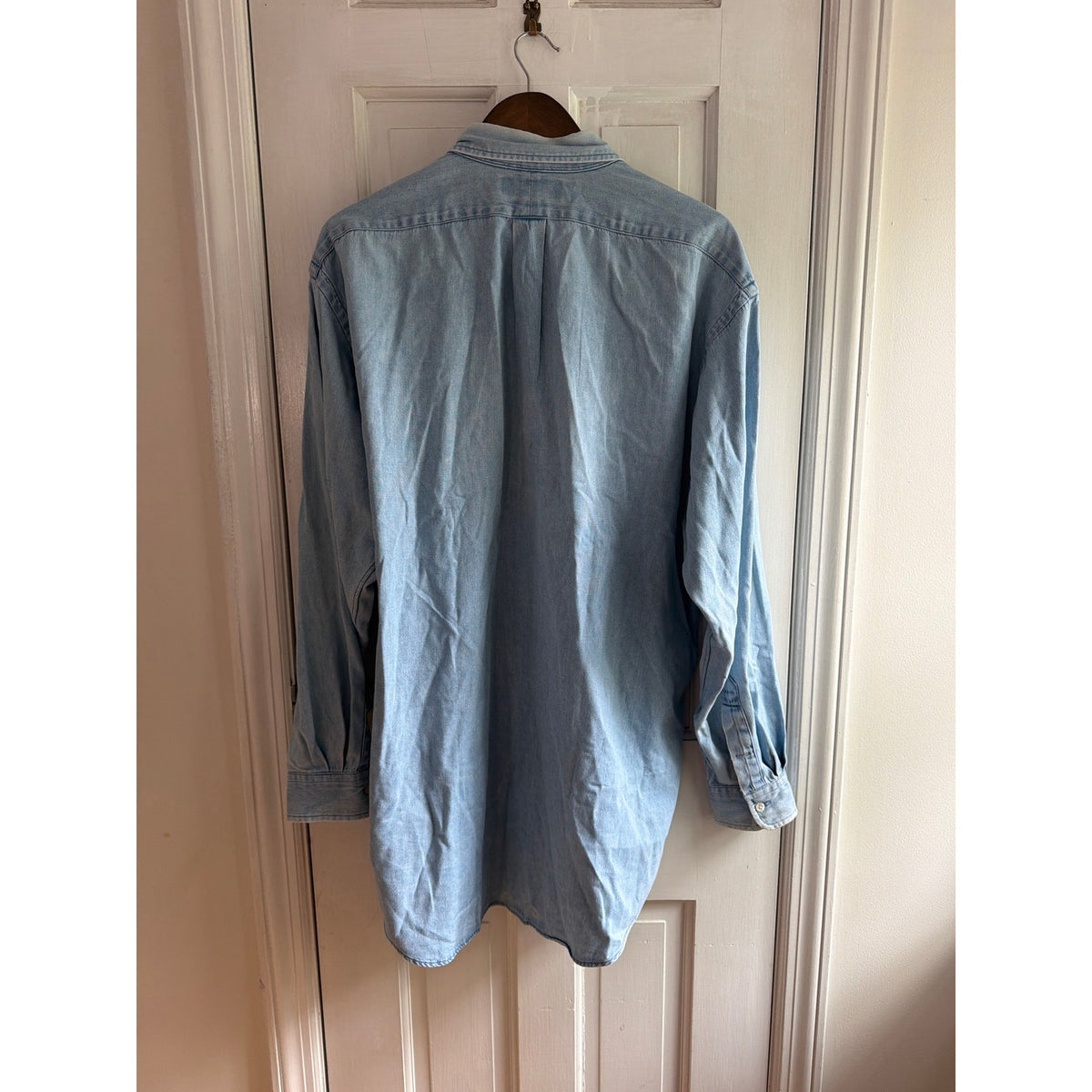 Vintage Ralph Lauren "The Big Shirt" Light Wash Denim Button-Down - Size M