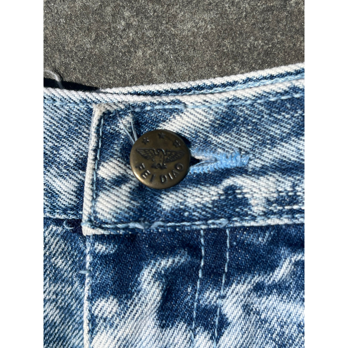 Vintage FEI DIAO Acid Wash Mom Shorts High Rise 80s 90s Retro Grunge 27 28 💙☁️