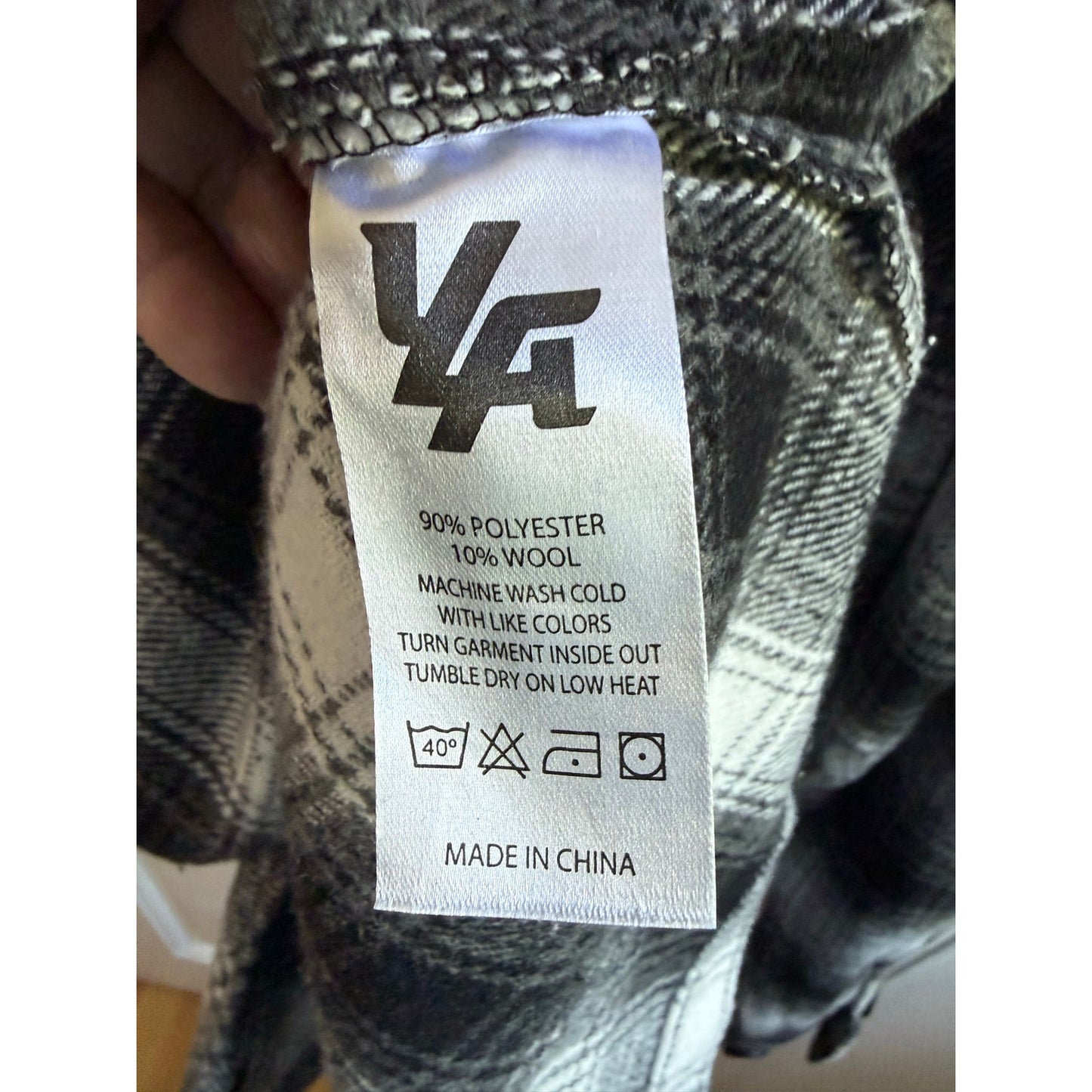 YoungLA Plaid Hoodie Flannel Shirt Black White Mens Large L NWOT Streetwear