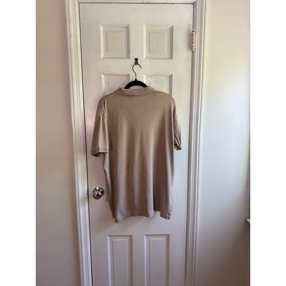 Vintage Polo Ralph Lauren Beige Mesh Polo Shirt Men's Medium EUC Green Pony