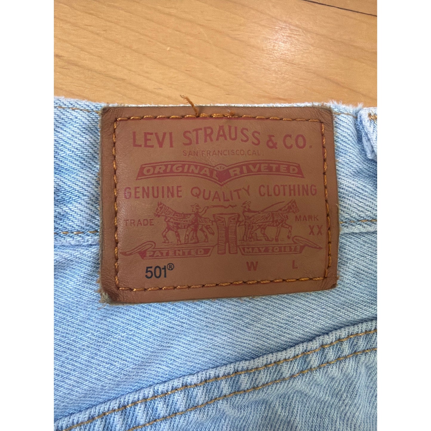 Levi's Premium W29 High Rise Light Wash Distressed Shorts