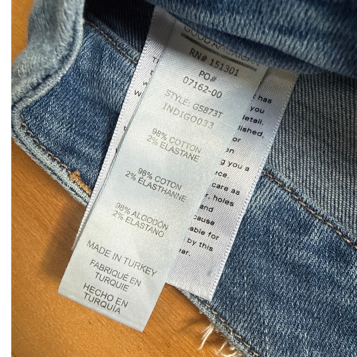 Good American Good Straight Ripped Frayed Ankle Jeans Size 4/27 EUC