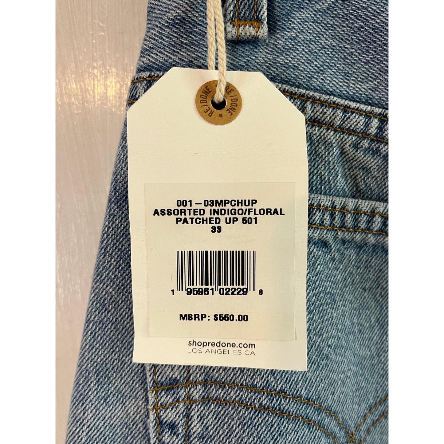 RE/DONE Levi’s Patched Up 501 Jeans Sz 33 - NWT Grail Indigo Floral Patchwork 💎