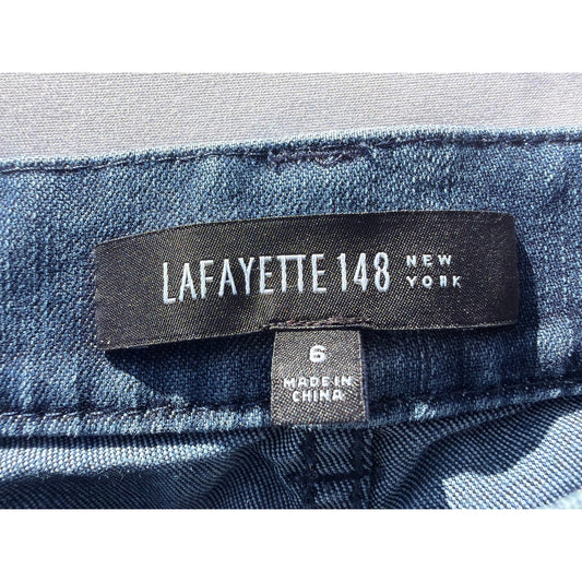 Lafayette 148 Size 6 High Rise Dark Wash Straight Leg Jean