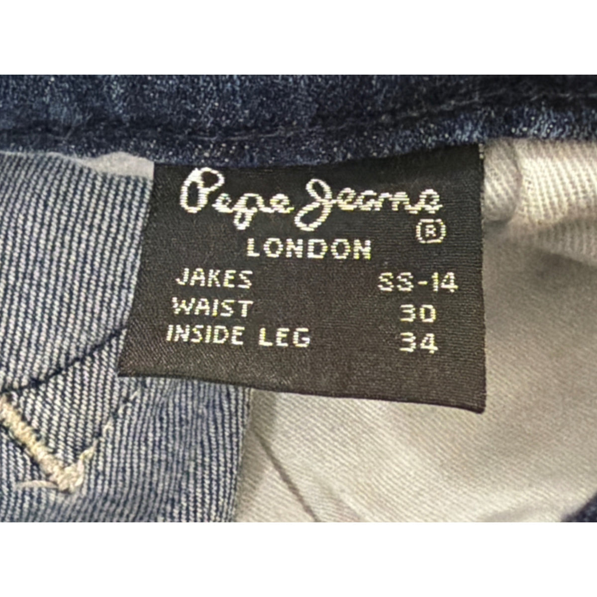 Pepe Jeans London Jakes Low Rise Slim Straight Jeans Size 30